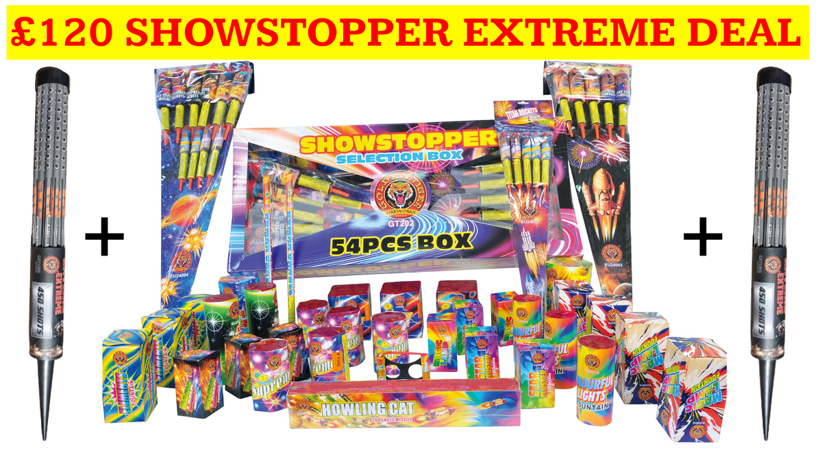 £120 SHOWSTOPPER EXTREME MEGA DEAL 2024 Cheap Fireworks Shop Suki's