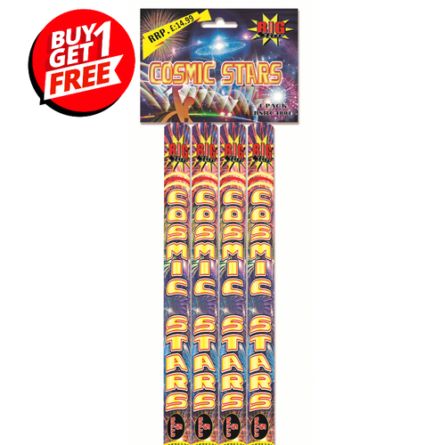 Cosmic Stars 20mm Roman Candles (Pack of 4) - BUY 1 PACK GET 1 PACK FREE