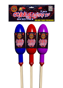COBRA ROCKETS 1.3G Large Shell Rockets - Pack of 3 (1 PACK ONLY)