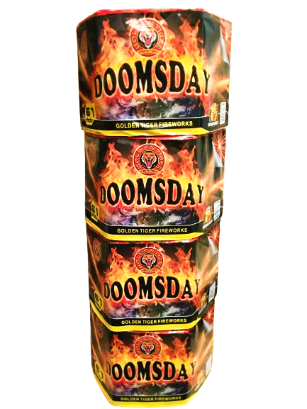 WHOLESALE - FULL CASE OF DOOMSDAY 61shot 1.3G CAKE BULK BUY (4 x £30.00 each including VAT) - IN STORE ONLY