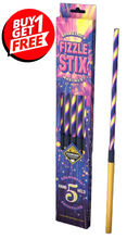 Fizzle Stix Handheld Novelty Sparklers (Pack of 5) - BUY 1 GET 1 FREE