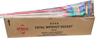 WHOLESALE - FULL CASE OF TOTAL WIPEOUT 1.3G ROCKETS BULK BUY (8 PACKS x £30.00 each including VAT) - IN STORE ONLY