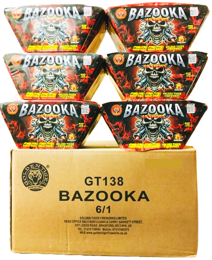 WHOLESALE - FULL CASE OF BAZOOKA 49shot 1.3G FAN CAKES BULK BUY (6 x £18.00 each including VAT) - IN STORE ONLY