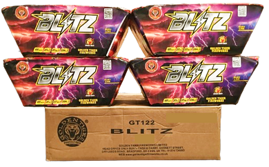 WHOLESALE - FULL CASE OF BLITZ 100shot 1.3G CAKE BULK BUY (4 x £35.00 each including VAT) - IN STORE ONLY