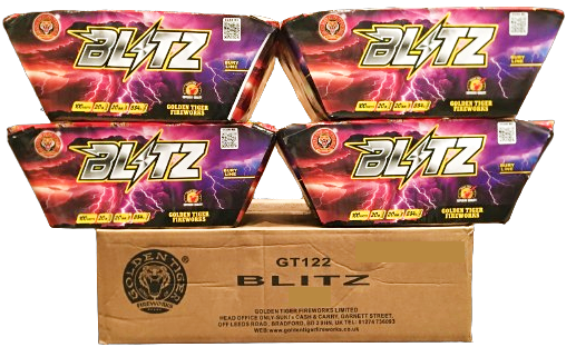 WHOLESALE - FULL CASE OF BLITZ 100shot 1.3G CAKE BULK BUY (4 x £35.00 each including VAT) - IN STORE ONLY