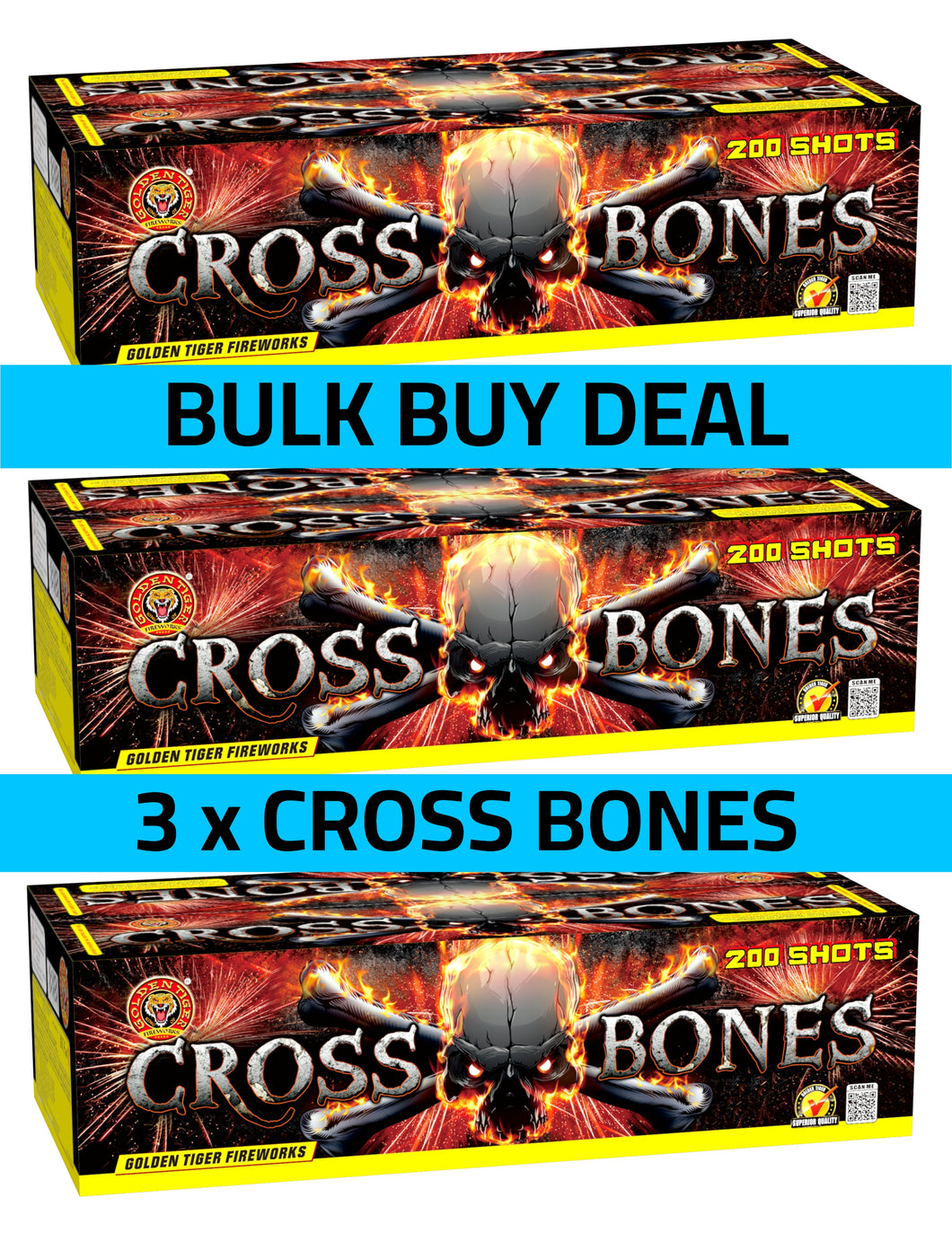 WHOLESALE - 3 x CROSS BONES 200shots 1.3G COMPOUND CAKE BULK BUY (3 x £130 each including VAT) - IN STORE ONLY