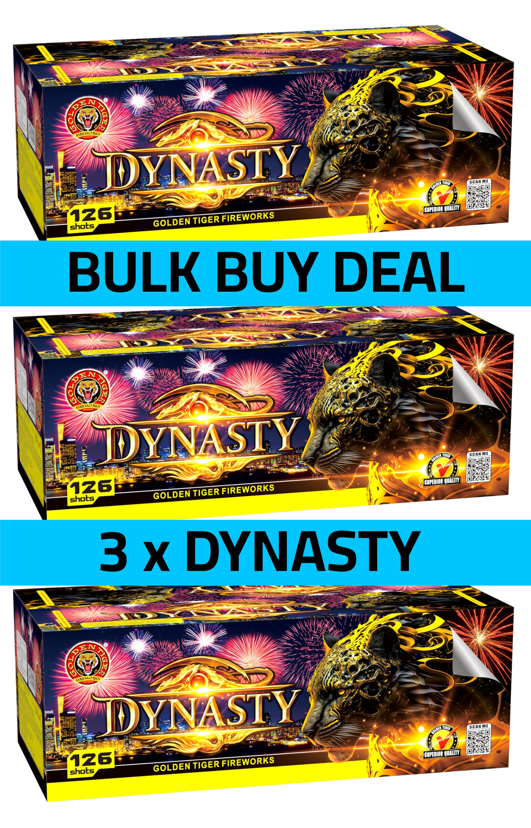 WHOLESALE - 3 x DYNASTY 126shots 1.3G COMPOUND CAKE BULK BUY (3 x £115 each including VAT) - IN STORE ONLY