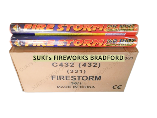 WHOLESALE - FULL CASE OF FIRESTORM 140shot ROMAN CANDLES BULK BUY (36 x £2.25 each including VAT) - IN STORE ONLY