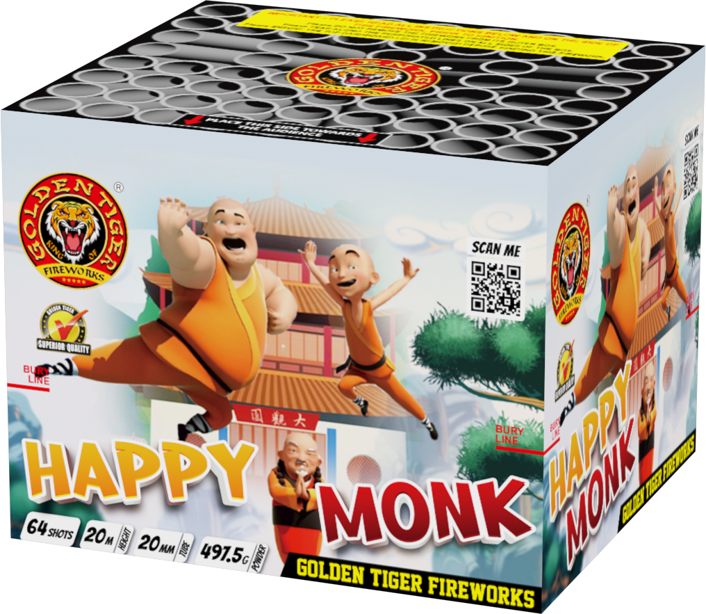 FULL CASE OF HAPPY MONK 64shot 1.3G CAKE BULK BUY (6 x £18.00 each including VAT) - IN STORE ONLY