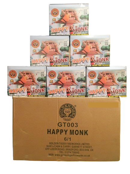 WHOLESALE - FULL CASE OF HAPPY MONK 64shot 1.3G CAKE BULK BUY (6 x £18.00 each including VAT) - IN STORE ONLY