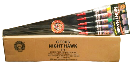 WHOLESALE - FULL CASE OF NIGHT HAWKS 1.3G ROCKETS BULK BUY (8 PACKS x £12.00 each including VAT) - IN STORE ONLY