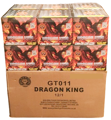 WHOLESALE - FULL CASE OF DRAGON KING 36shot 1.3G CAKE BULK BUY (12 x £11.00 each including VAT) - IN STORE ONLY