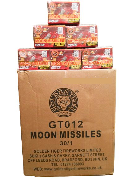 WHOLESALE - FULL CASE OF MOON MISSILES 100shot CAKE BULK BUY (30 x £3.00 each including VAT) - IN STORE ONLY