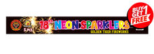 18" Neon Sparklers (45cm) Coloured (Pack of 5) - BUY 1 GET 1 FREE
