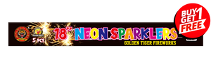 18" Neon Sparklers (45cm) Coloured (Pack of 5) - BUY 1 GET 1 FREE