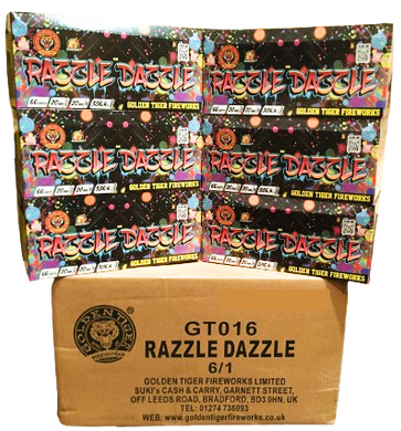 WHOLESALE - FULL CASE OF RAZZLE DAZZLE 66shot 1.3G CAKE BULK BUY (6 x £18.00 each including VAT) - IN STORE ONLY