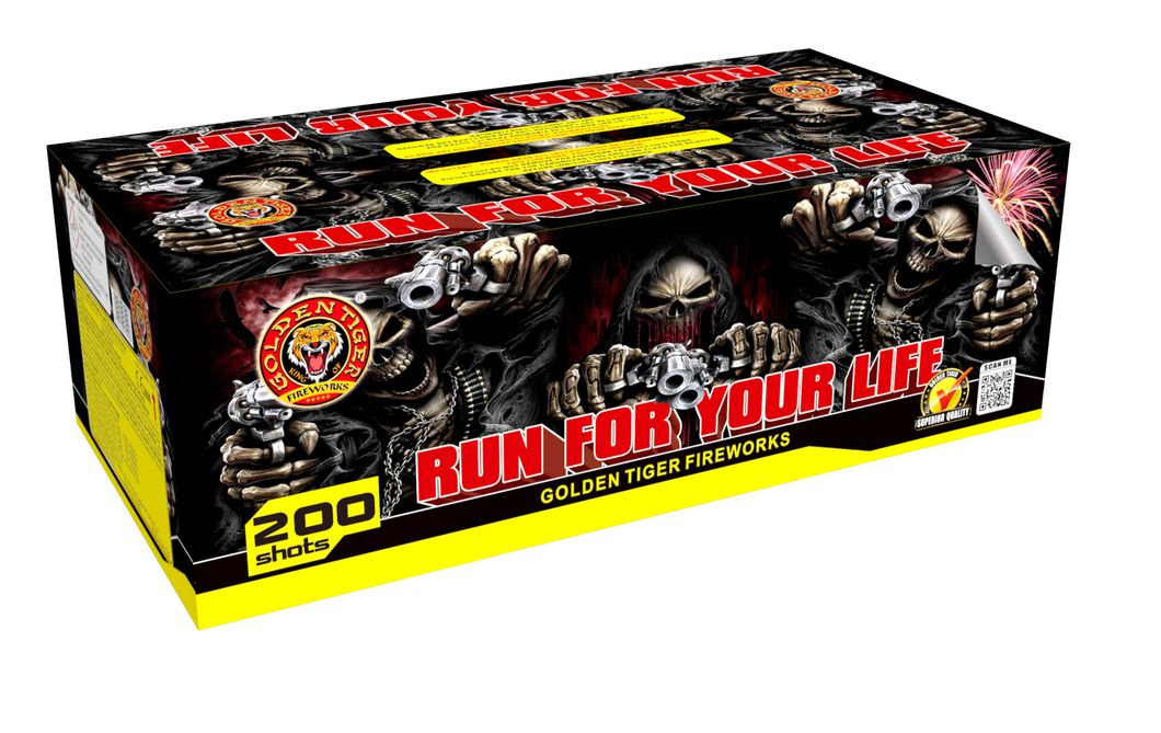 RUN FOR YOUR LIFE - 200 shot 1.3G Compound barrage (1 piece ONLY)