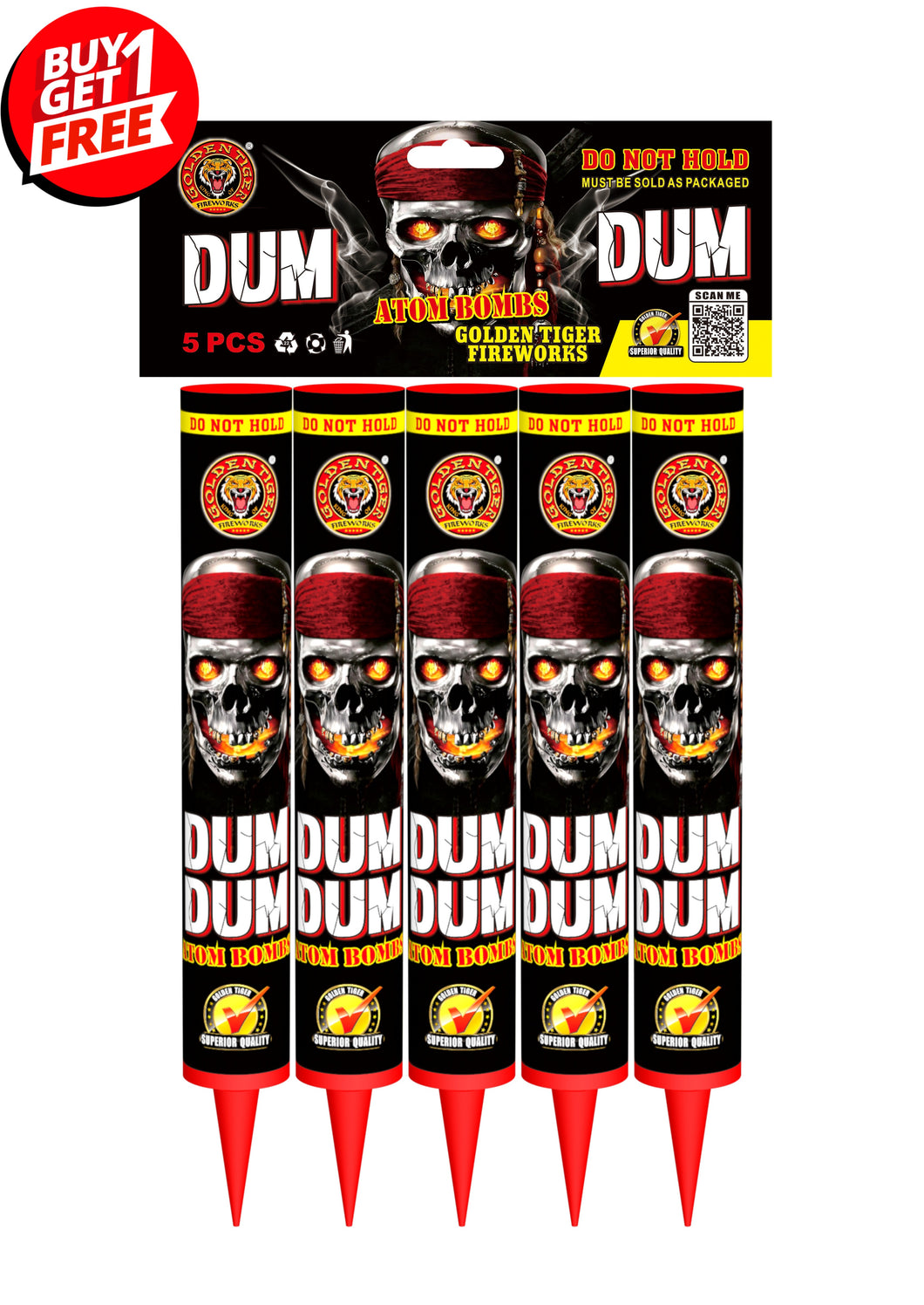 DUM DUM ATOM BOMBS 1.3G Single Shot (Pack of 5) - BUY 1 PACK GET 1 PACK FREE (Different effect in each candle)