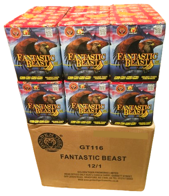 WHOLESALE - FULL CASE OF FANTASTIC BEAST 25shot 1.3G CAKE BULK BUY (12 x £8.00 each including VAT) - IN STORE ONLY