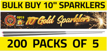 WHOLESALE - HALF CASE OF GOLD 10" SPARKLERS BULK BUY (200 packs x £0.35 each including VAT) - IN STORE ONLY