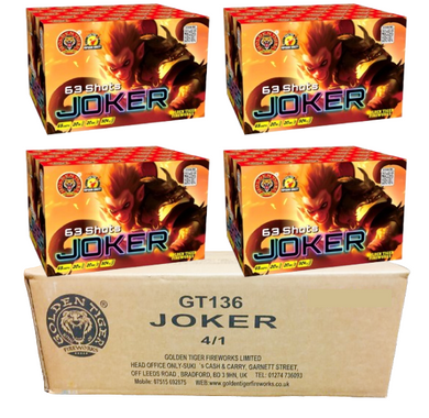 WHOLESALE - FULL CASE OF JOKER 63shot 1.3G CAKE BULK BUY (4 x £20.00 each including VAT) - IN STORE ONLY