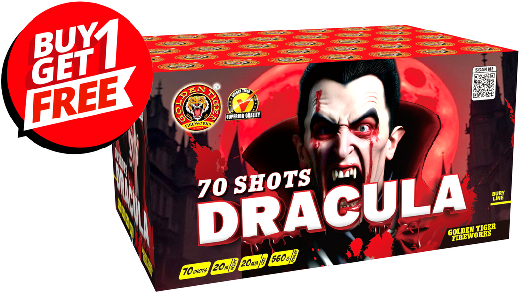 DRACULA - 70 shot 1.3G LOUD Barrage - BUY 1 GET 1 FREE