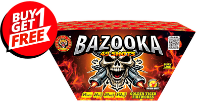 BAZOOKA - 49 shot FAN SHAPE 1.3G LOUD Barrage - BUY 1 GET 1 FREE