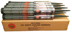 WHOLESALE - FULL CASE OF GATLING 300 SHOT ROMAN CANDLES BULK BUY (8 x £13.00 each including VAT) - IN STORE ONLY