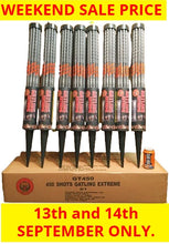 *SALE WEEKEND PRICE 13th/14th SEPTEMBER* WHOLESALE - FULL CASE OF GATLING EXTREME 450 SHOT ROMAN CANDLES BULK BUY (8 x £15.00 each including VAT) - IN STORE ONLY