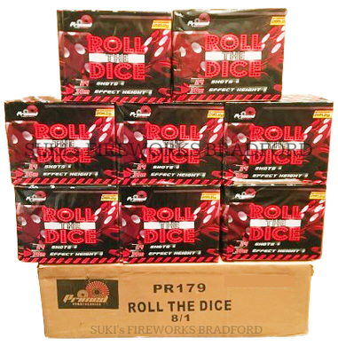 WHOLESALE - FULL CASE OF ROLL THE DICE 24shot 1.3G CAKE BULK BUY (8 x £15.00 each including VAT) - IN STORE ONLY