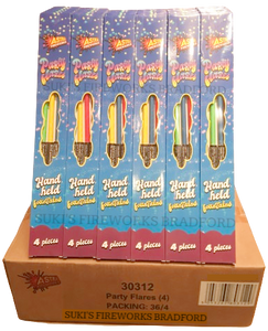 WHOLESALE - FULL CASE OF PARTY FLARES SPARKLERS BULK BUY (36 x £3.00 each including VAT) - IN STORE ONLY