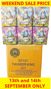 *SALE WEEKEND PRICE 13th/14th SEPTEMBER* WHOLESALE - FULL CASE OF THUNDER KING 20shot 1.3G CAKE BULK BUY (12 x £5.00 each including VAT) - IN STORE ONLY