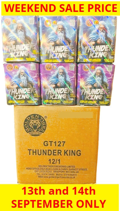 *SALE WEEKEND PRICE 13th/14th SEPTEMBER* WHOLESALE - FULL CASE OF THUNDER KING 20shot 1.3G CAKE BULK BUY (12 x £5.00 each including VAT) - IN STORE ONLY