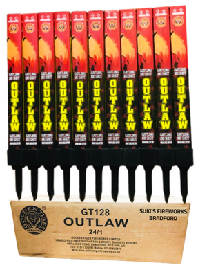 WHOLESALE - FULL CASE OF OUTLAW 180shot GATLING ROMAN CANDLES BULK BUY (24 x £3.00 each including VAT) - IN STORE ONLY