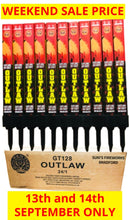 *SALE WEEKEND PRICE 13th/14th SEPTEMBER* WHOLESALE - FULL CASE OF OUTLAW 180shot GATLING ROMAN CANDLES BULK BUY (24 x £2.50 each including VAT) - IN STORE ONLY