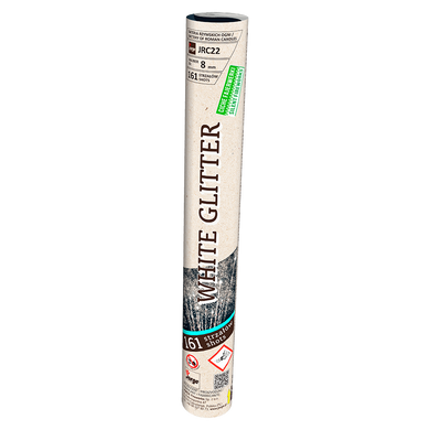 White Glitter - 161 shots Low Noise Roman Candle (1 piece ONLY)