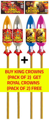 ROYAL CROWNS AND KING CROWNS 1.3G LARGE SHELL ROCKETS (Pack of 2) - BUY 1 PACK GET 1 PACK FREE