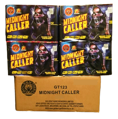 WHOLESALE - FULL CASE OF MIDNIGHT CALLER 100shot 1.3G CAKE BULK BUY (4 x £35.00 each including VAT) - IN STORE ONLY