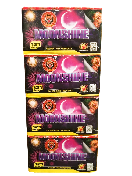 WHOLESALE - FULL CASE OF MOONSHINE 121shot 1.3G CAKE BULK BUY (4 x £35.00 each including VAT) - IN STORE ONLY