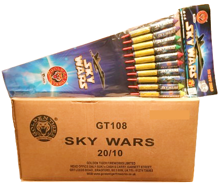 WHOLESALE - FULL CASE OF SKY WARS 10pack 1.3G ROCKETS BULK BUY (20 x £6.00 each including VAT) - IN STORE ONLY