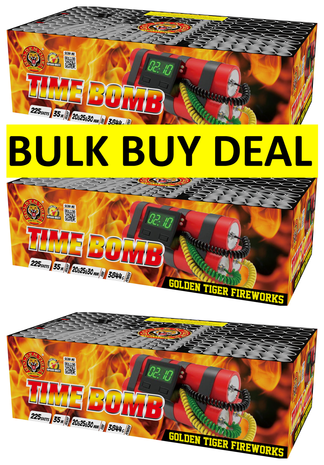 3 x TIME BOMB 225shots 1.3G COMPOUND CAKE BULK BUY (3 x £170 each including VAT) - IN STORE ONLY