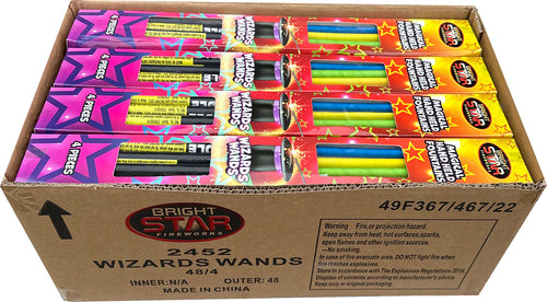 WHOLESALE - FULL CASE OF WIZARD WANDS FOUNTAIN SPARKLERS BULK BUY (48 x £3.00 each including VAT) - IN STORE ONLY