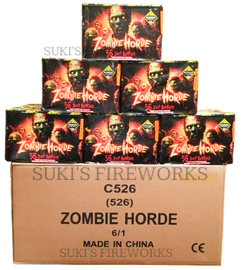 WHOLESALE - FULL CASE OF ZOMBIE HORDE 56shot 1.4G CAKE BULK BUY (6 x £17.00 each including VAT) - IN STORE ONLY