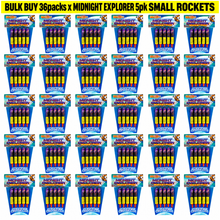 WHOLESALE - FULL CASE OF MIDNIGHT EXPLORER 5pk SMALL ROCKETS BULK BUY (36 x £5.00 each including VAT) PRE-ORDER ONLY