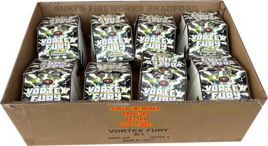 WHOLESALE - FULL CASE OF VORTEX FURY SPINNING FOUNTAINS BULK BUY (8 x £12.00 per piece including VAT) - IN STORE ONLY