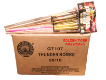 WHOLESALE - FULL CASE OF THUNDER BOMBS ROCKETS (WITH LAUNCHER TUBE) BULK BUY (50 x £1.80 each including VAT) - IN STORE ONLY