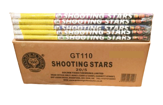 WHOLESALE - FULL CASE OF SHOOTING STARS ROMAN CANDLES BULK BUY (20 x £2.25 per pack including VAT) - IN STORE ONLY