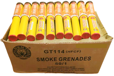 WHOLESALE - 50 x Yellow Smoke Grenades Handheld EASY TO USE (90 seconds each) BULK BUY - 50 x £3.30 each including VAT