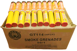 WHOLESALE - 50 x Yellow Smoke Grenades Handheld EASY TO USE (90 seconds each) BULK BUY - 50 x £3.30 each including VAT