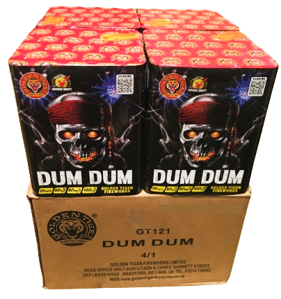 WHOLESALE - FULL CASE OF DUM DUM 25shot 30mm 1.3G LOUD CAKE BULK BUY (4 x £18.00 each including VAT) - IN STORE ONLY